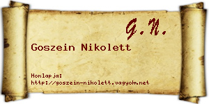 Goszein Nikolett névjegykártya